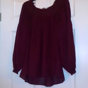 Chiffon blouse with lace detail